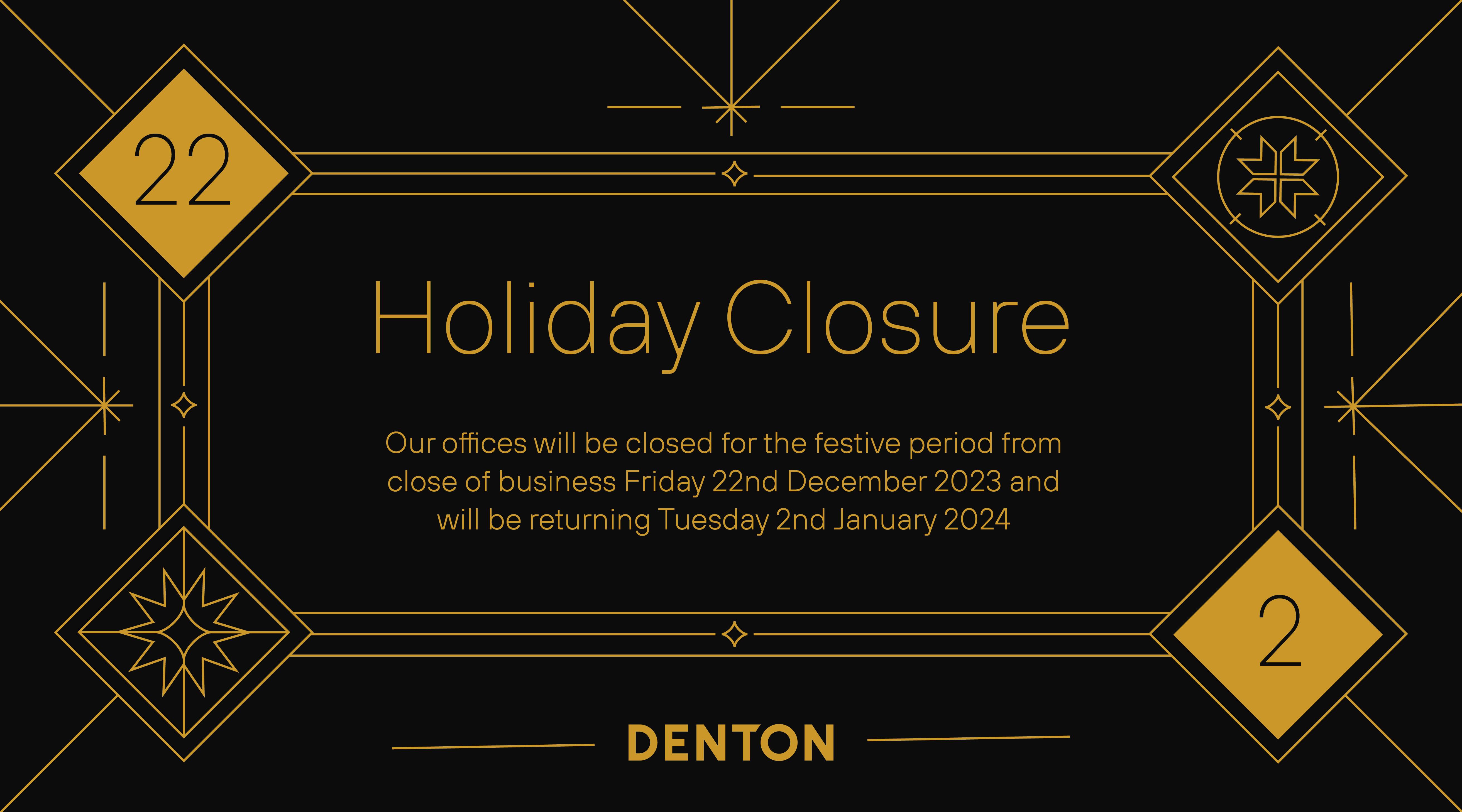 Christmas Closure 2023 2024 Denton